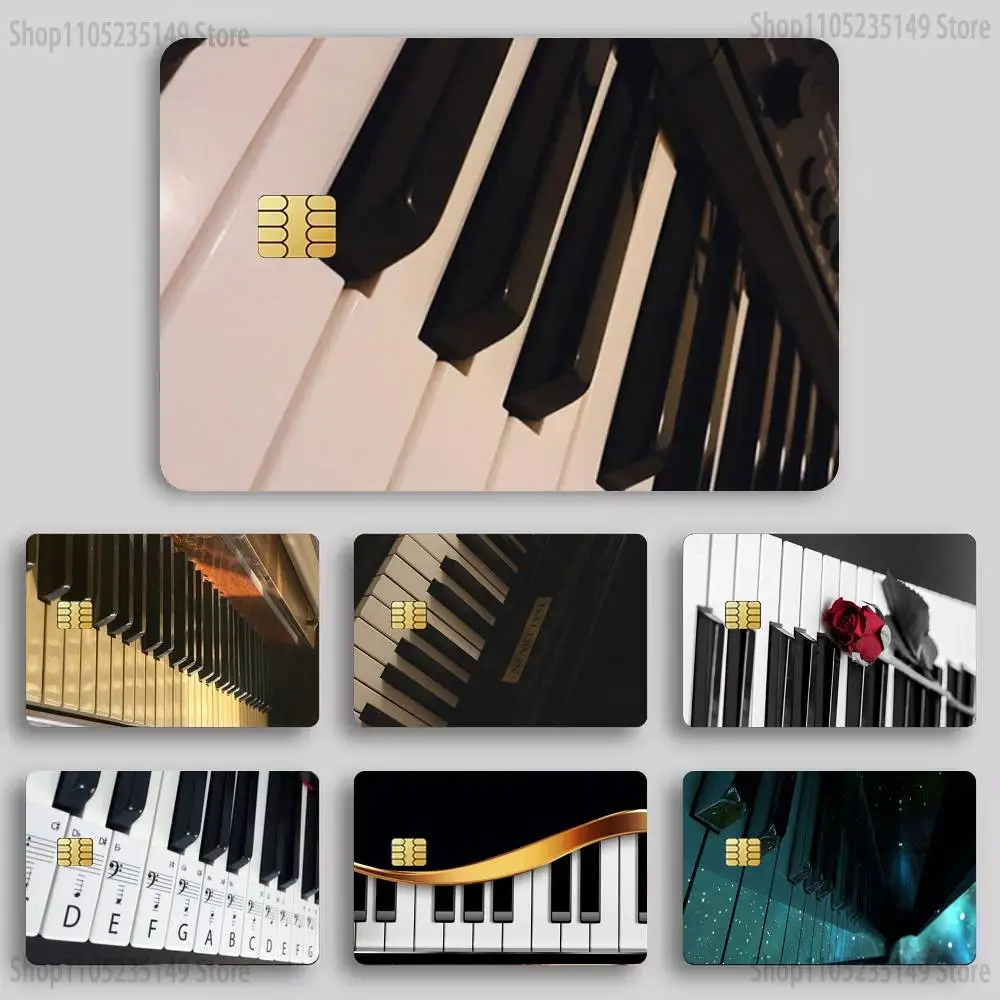 

Piano Keyboard Card Sticker Diy Decorate Exquisite Bank Card Decals Patch Documents Birthday Gift