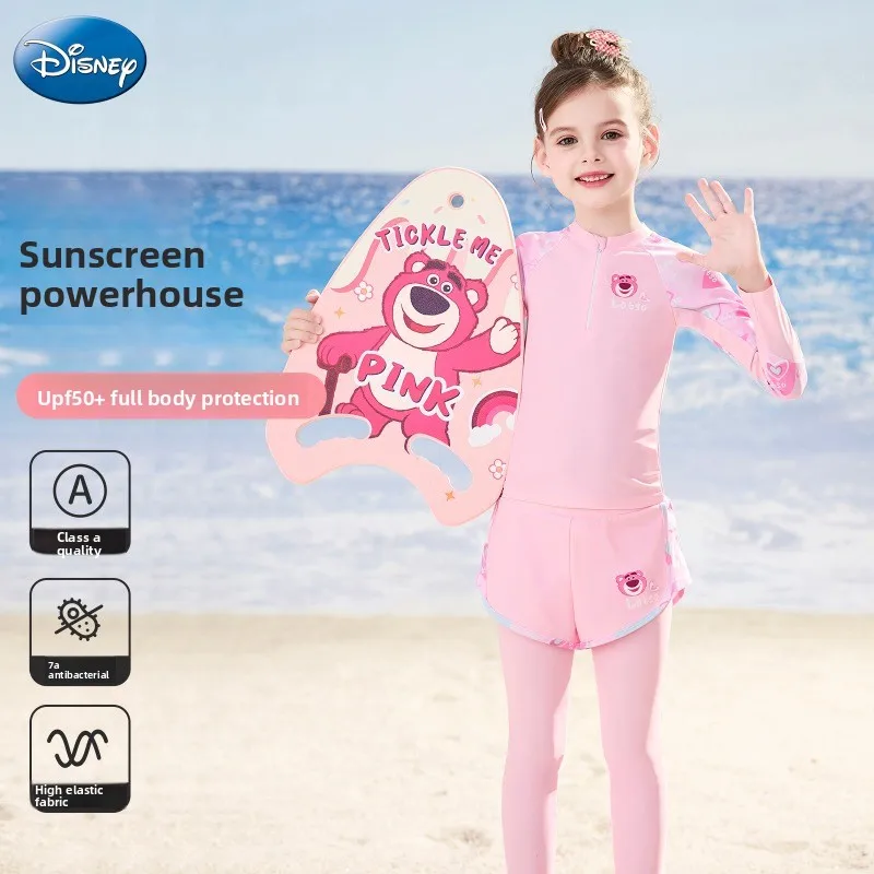 

Disney Big Kids Tween Girls Swimsuit Long Sleeve Long Pant UV Protection High Stretch Quick-Dry for Beach Pool Hot Spring Swim
