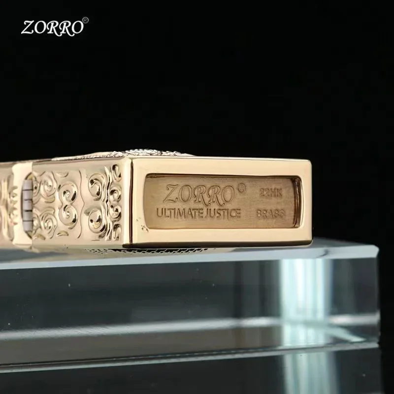 ZORRO Old-fashioned Armor Kerosen Lighter Windproof Five-sided Embossed Veyron Creative Pure Copper Lighter Men\'s Gift