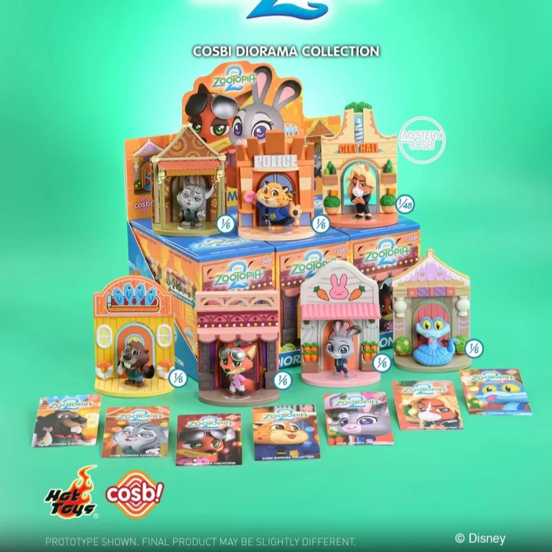 HotToys Zootopia 2 Scene Blind Box COSBI Figurki Judy i Nicka - Ozdoby na biurko i prezenty, zabawki na prezent