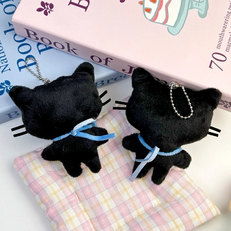 Chococat أفخم المفاتيح Kawaii القط الأسود لينة أفخم حقيبة سحر لطيف على ظهره محفظة مفتاح حامل الديكور للفتيات النساء الهدايا