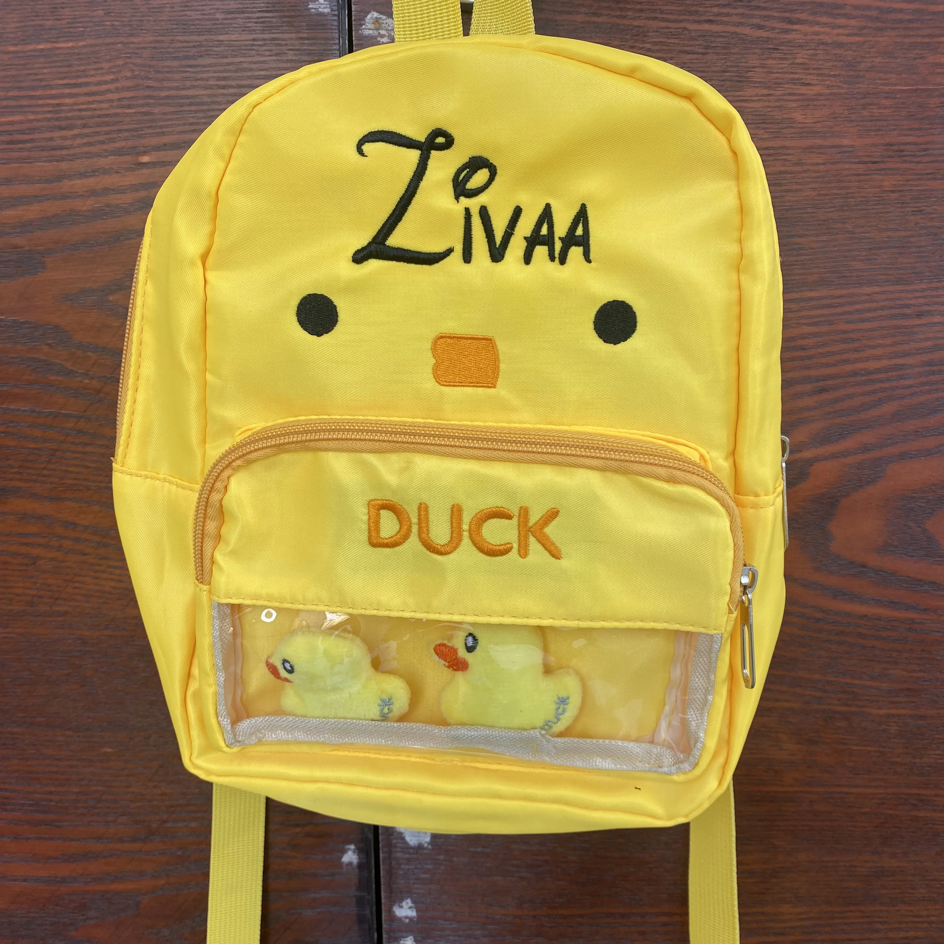 Cartoon Cute Little Yellow Duck Backpack Customized Name Animal Backpack Children's Start of School Gift Birthday Christmas Gift