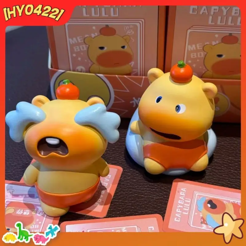 

Милая глухая коробка Rrampanda, украшение для офисного рабочего стола, игрушка капибара Лулу, аксессуары для офисного стола, маленькая коллекционная фигурка