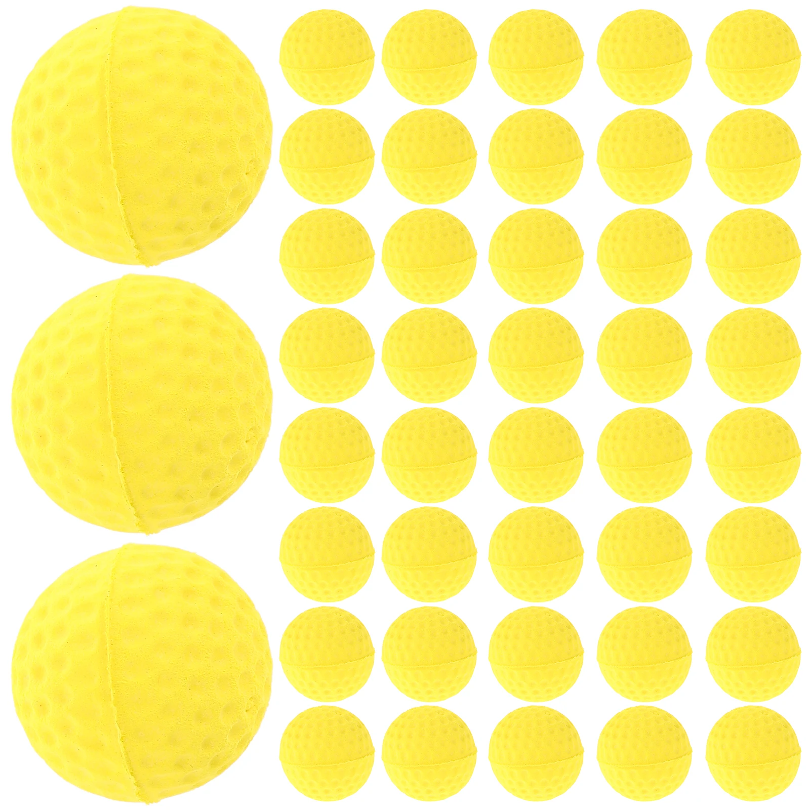 

50pcs Foam Pong Balls Soft EVA Material Ideal for Fun Bright Yellow Lightweight Portable Safe Ensuring