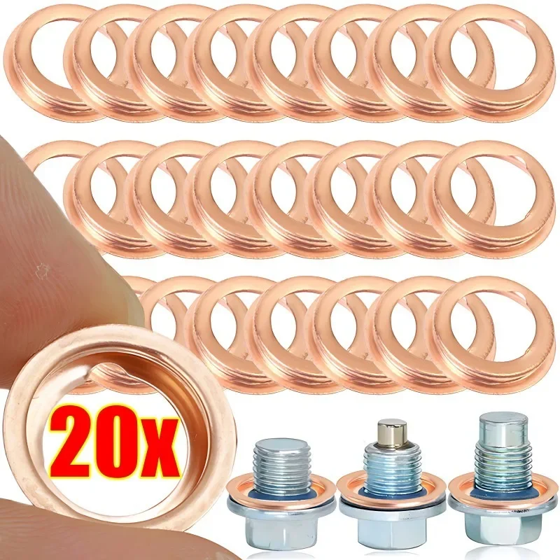 

Car Engine Oil Drain Plug Gasket 1102601M02 Copper Colored Oil Drain Plugs Crush Washers Gaskets Rings for Nissan Infiniti