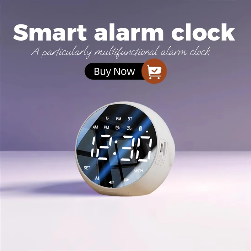 Multi Functional Intelligent Alarm Clock, Bluetooth Speaker, AI Voice Assistant, High Volume, Timed Alarm