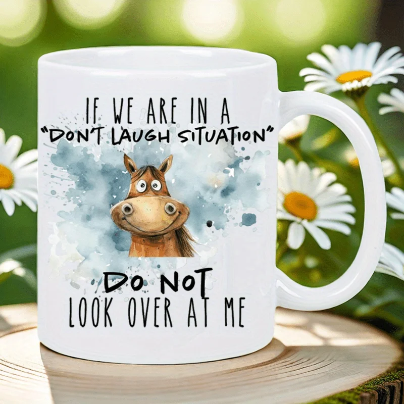 Don't Follow in Humorous Ceramic Coffee Mug Insulated Reusable Travel Mug with Funny Horse Design Perfect Gift for Coffee Lovers
