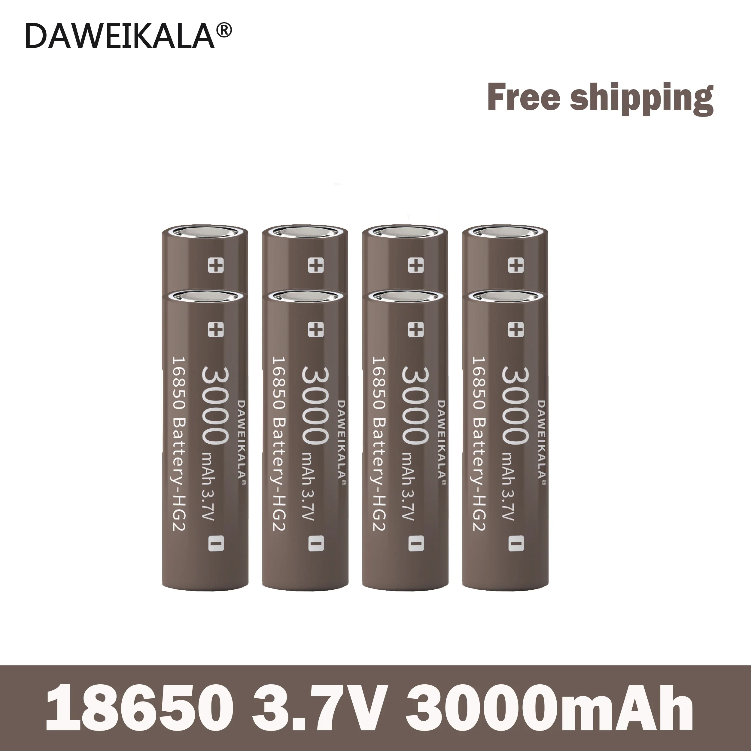 Daweikala 18650 3.7V 3000mAh lithium battery, flashlight, laser pen, remote control, electronic toy, battery pack