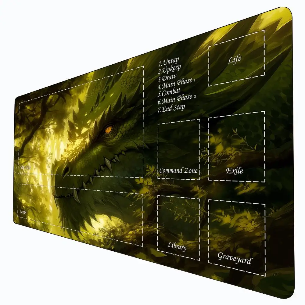 

Игровой коврик Jungle Green Giant Dragon MTG для карточных игр, нескользящий, прочный, 35x60 см, для командных игр, коврик для настольных игр TCG
