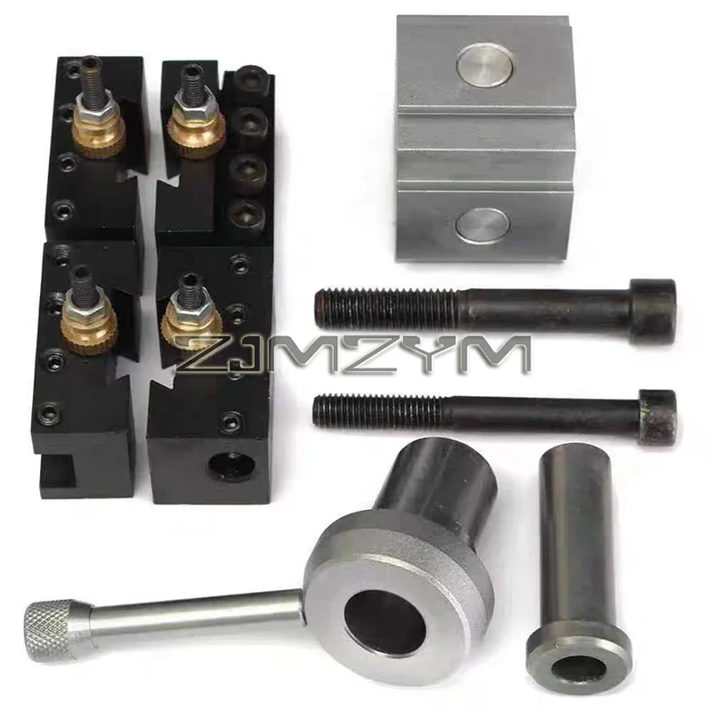 Mini Quick Change Tool Lathe Tool Holder Post Cutter Holder Screw Kit Set Boring Bar Turning Facing Holder Wrench