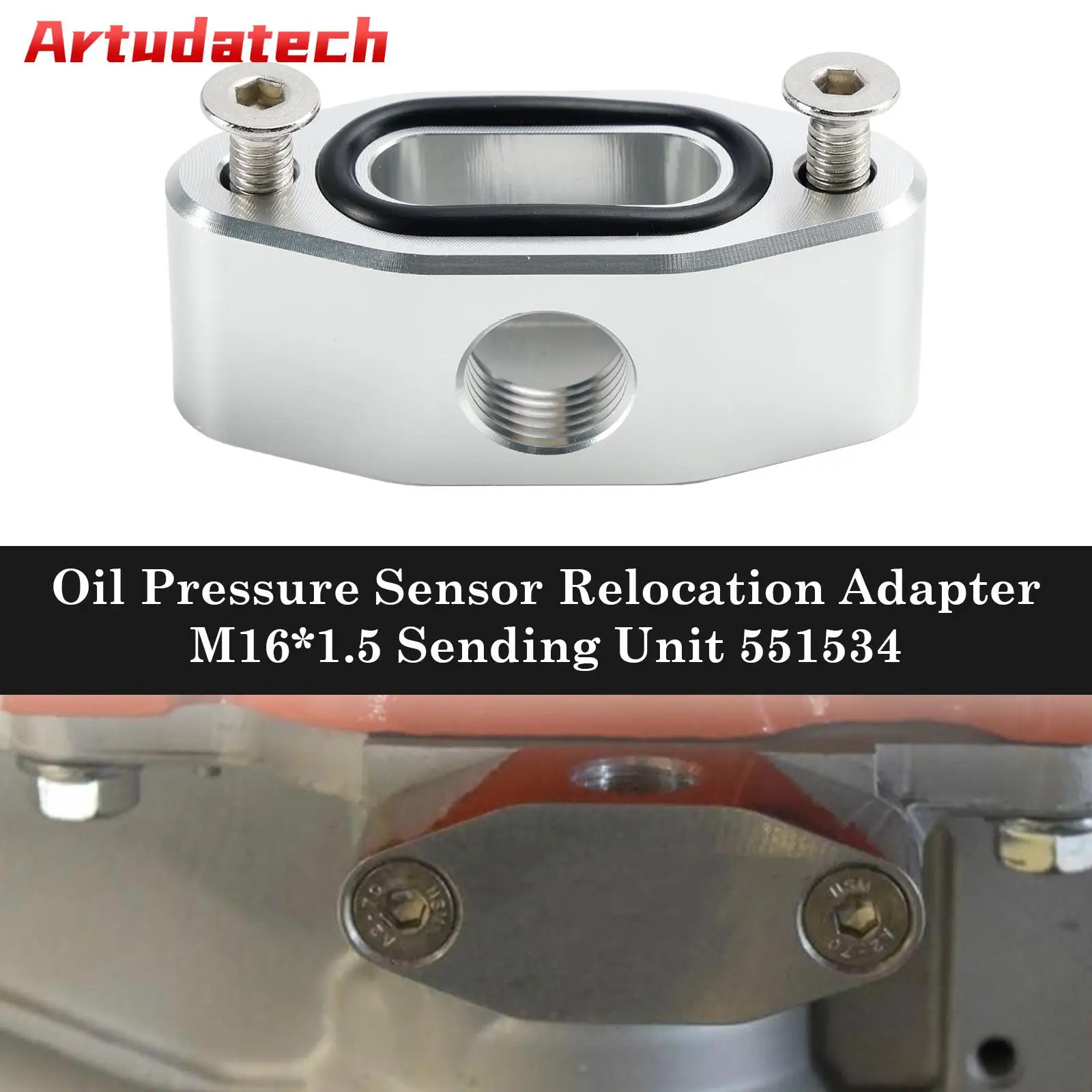 Artudatech Billet Oil Pressure Sensor Relocation Adapter 551534 For LS LQ L92 L99 L33 LR4