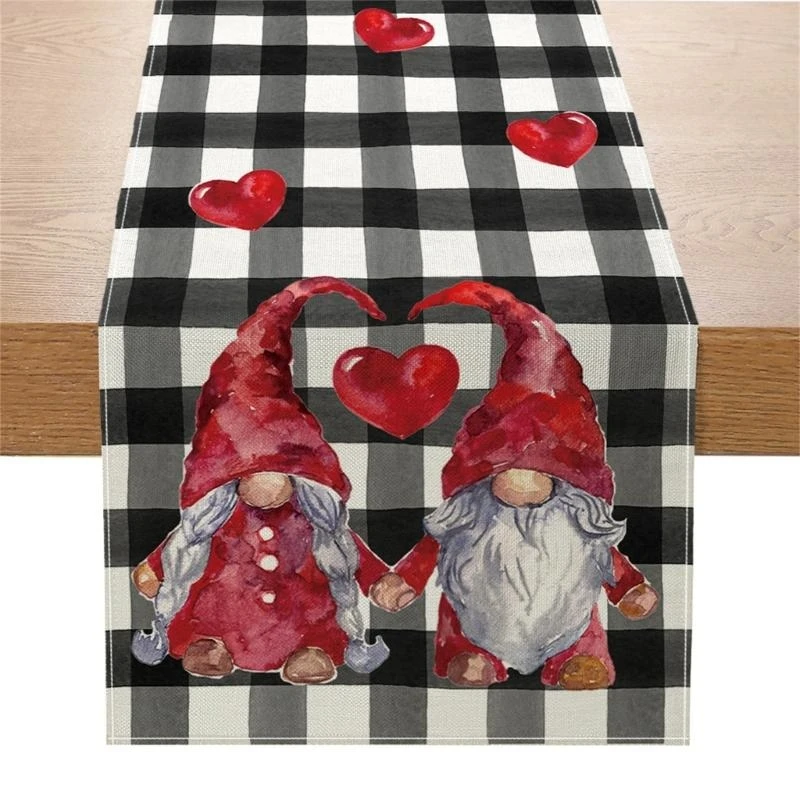 Table Runner Thanksgiving Tabletop Kitchen Decoration Valentines Day Tablecloth