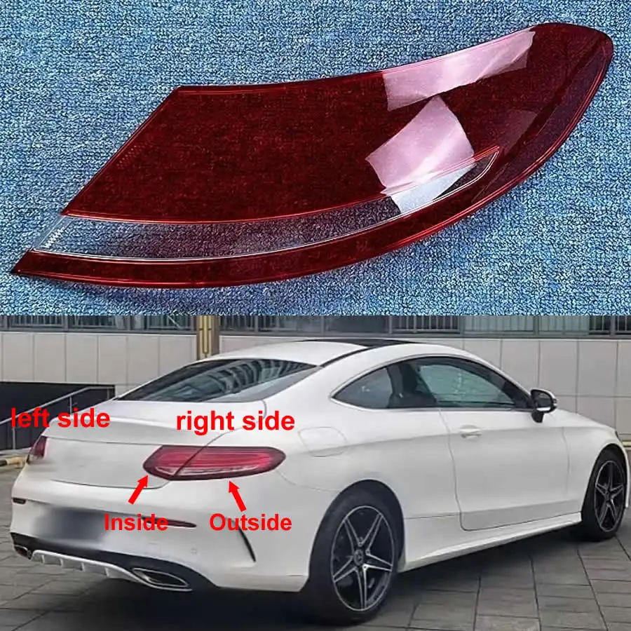 For Benz C-Class W205 Two-door Coupe 2015 2016 2017 2018 2019 Rear Tail Lamp Cover Taillight Brake Lights Shell Plexiglass