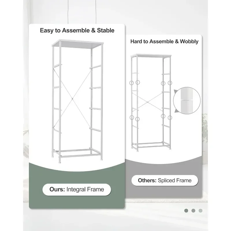 عرض ساخن! برج تخزين عمودي طويل القامة - إطار فولاذي قوي، صناديق قماش سهلة السحب - وحدة تنظيم لغرفة النوم، سطح خشبي #3