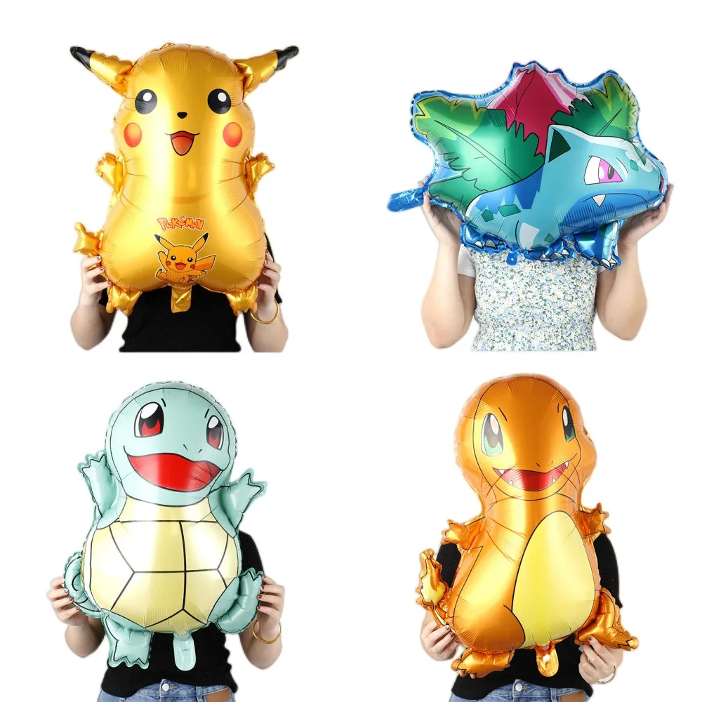 10/50/100Pcs Pokemon Balloons Pikachu Human Figure Aluminum Foil Balloon Birthday Party Baby Shower Decorations Kid Toy Globos