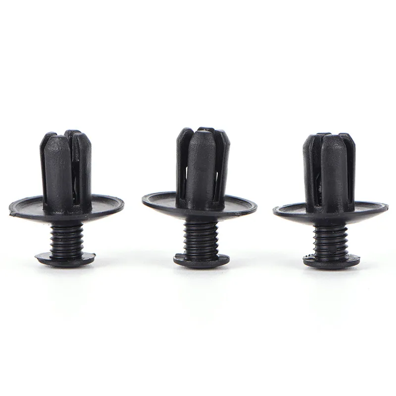 50pcs 8mm Auto Car Bumper Fender Retainer Push Black Plastic Clips Fasteners Universal Automotive Plastic Expansion Screw Clip