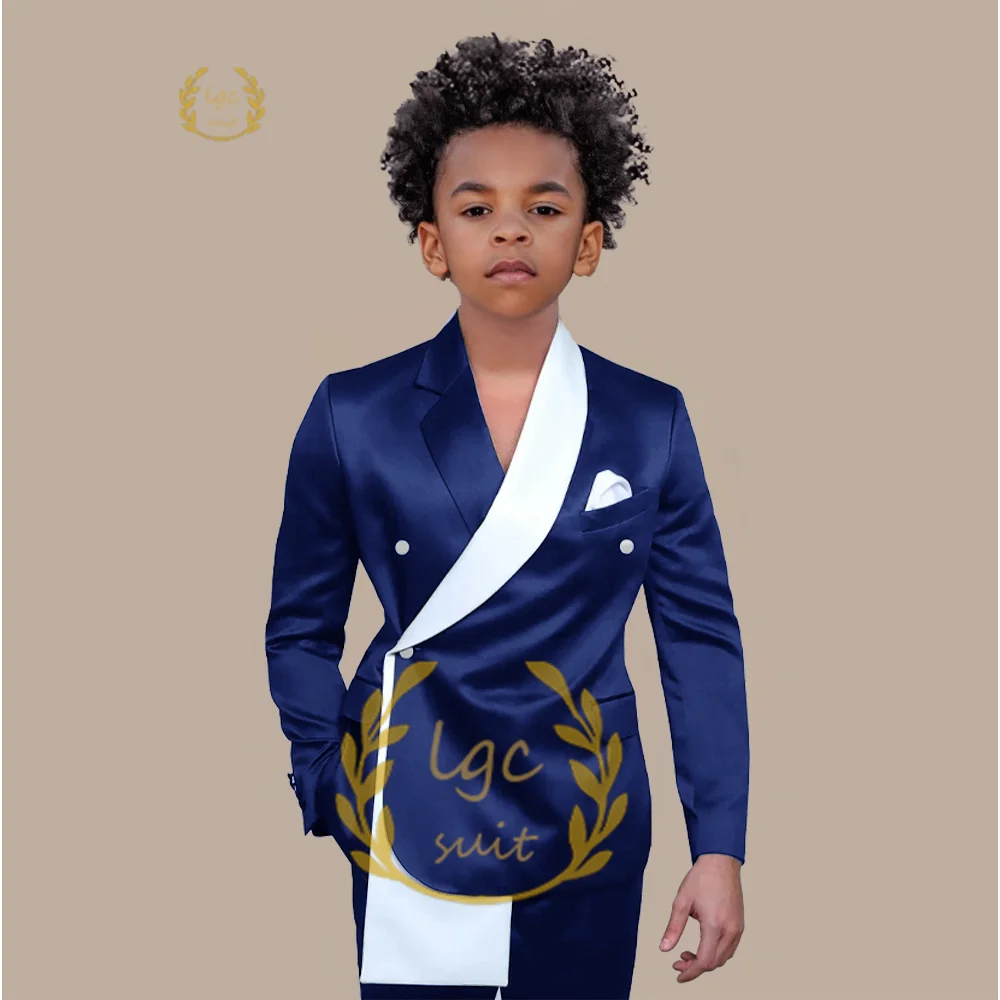 2-Piece Boys Suit Contrast Style Elegant Outfit for Wedding Party Cocktail Birthday Performance Hosting