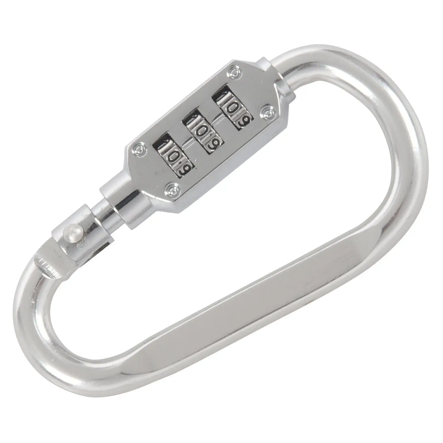 with combination padlock 3 digits numbers padlock carabiners silver