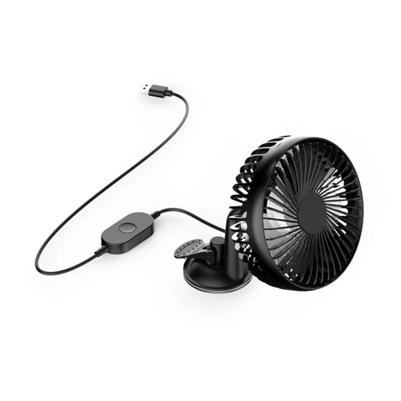 Ventosa única cabeça 5.5 Polegada ventilador gale controle de três velocidades usb ventilador de carro 12v-24v ventilador elétrico