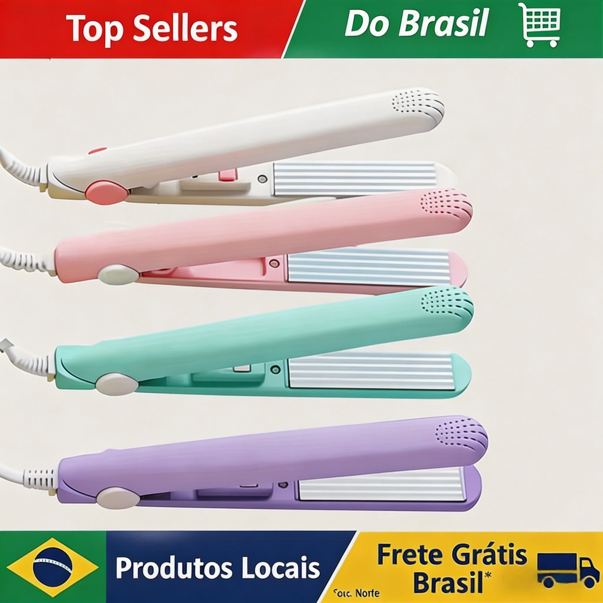 Mini Alisador de Cabelo, Placa Multicolorida, Aquecimento Rápido, Placa de Cerâmica Não Danificante, Clipe para Franjas, Modelagem e Alisamento