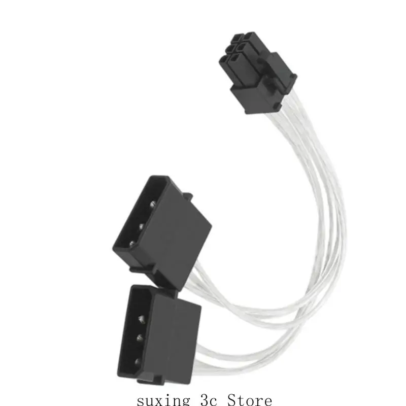 E8BE Power Power Cable Cable IDE Double от 4PIN до 6PIN разъемов для видеокарты PCIE