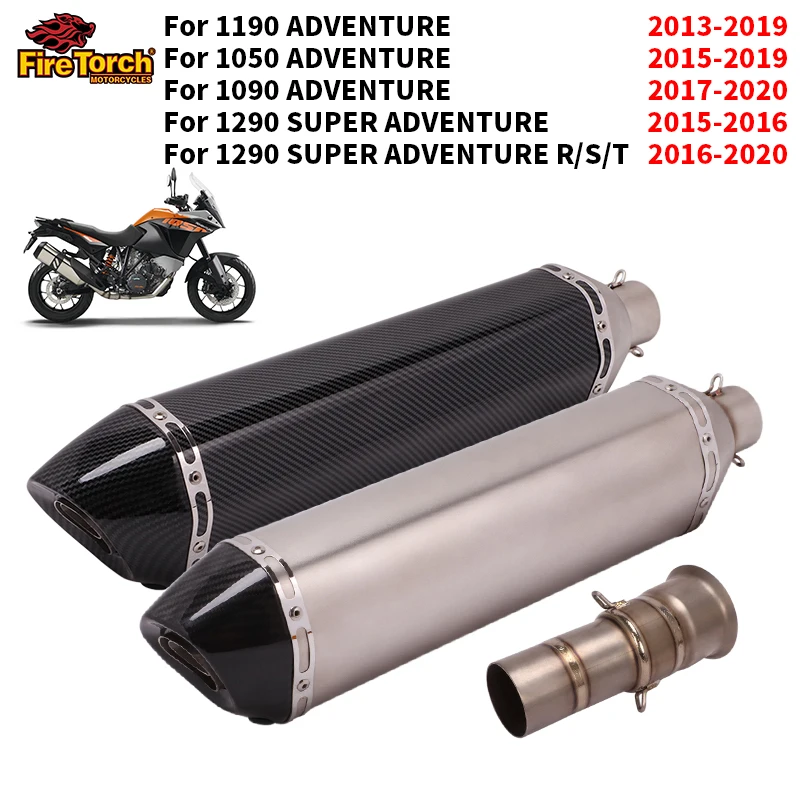 Slip On For DUKE 1050 1090 1190 For KTM 1290 2013-2016 Motorcycle Exhaust Escape Modify Connect Mid Tube Link Pipe With Muffler