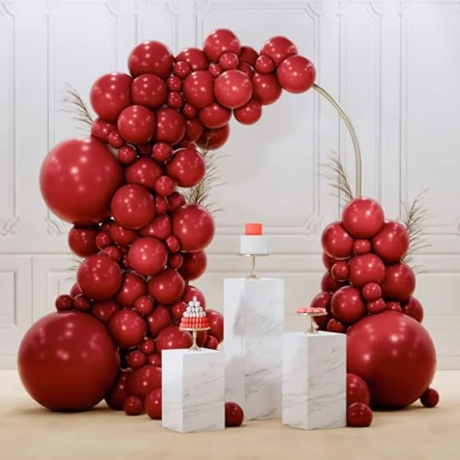 

Burgundy Balloons 128 pcs Different Sizes of 18 12 10 5 Inch Dark Chestnut Red Maroon Balloon Arch Kit Garland for Birthday Gra