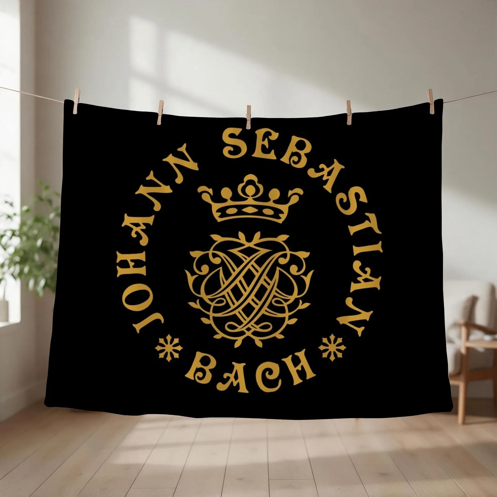 New Johann Sebastian Bach - Monogram - 01 Throw Blanket Flannels Hairys blankets ands Cute Blankets