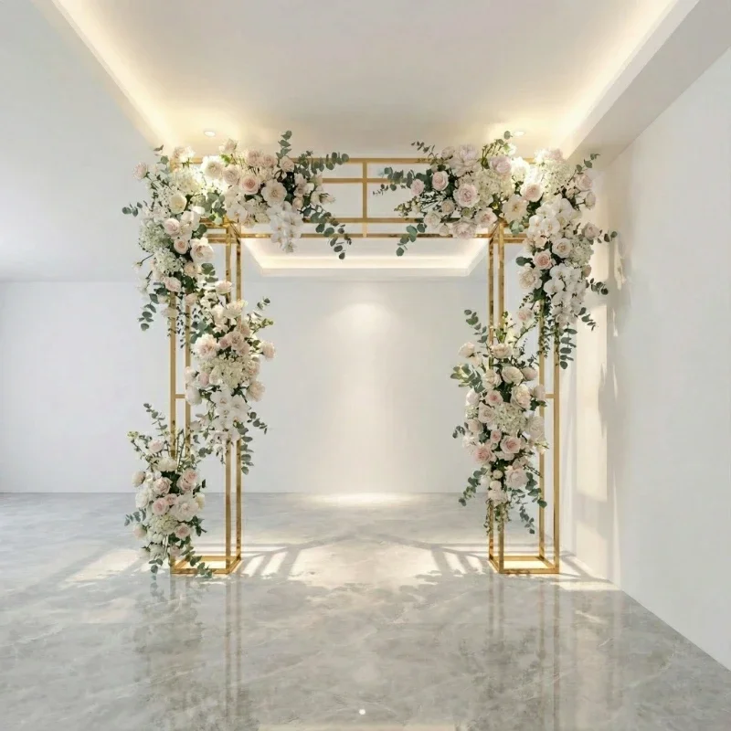Wedding Hall Decor Props Frame, Flower Arch, Floral Balloon Stand, Anniversary Backdrops, Welcome Sign, Banner Shelf