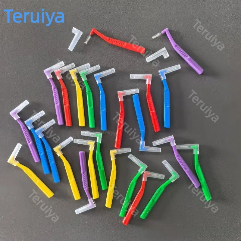 50Pcs Individually Wrapped Interdental Brushes, Disposable Dental Floss Picks, Tooth Sticks for Home & Orthodontic Cleaning