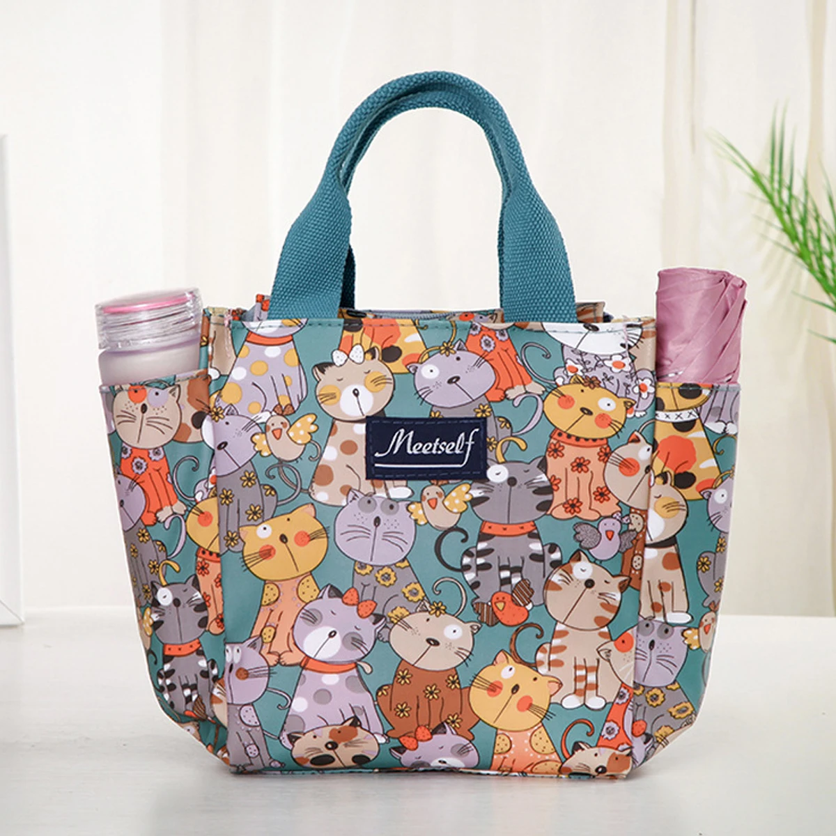 1PC cat cute handbag, insulation lunch bag, lunch box bag