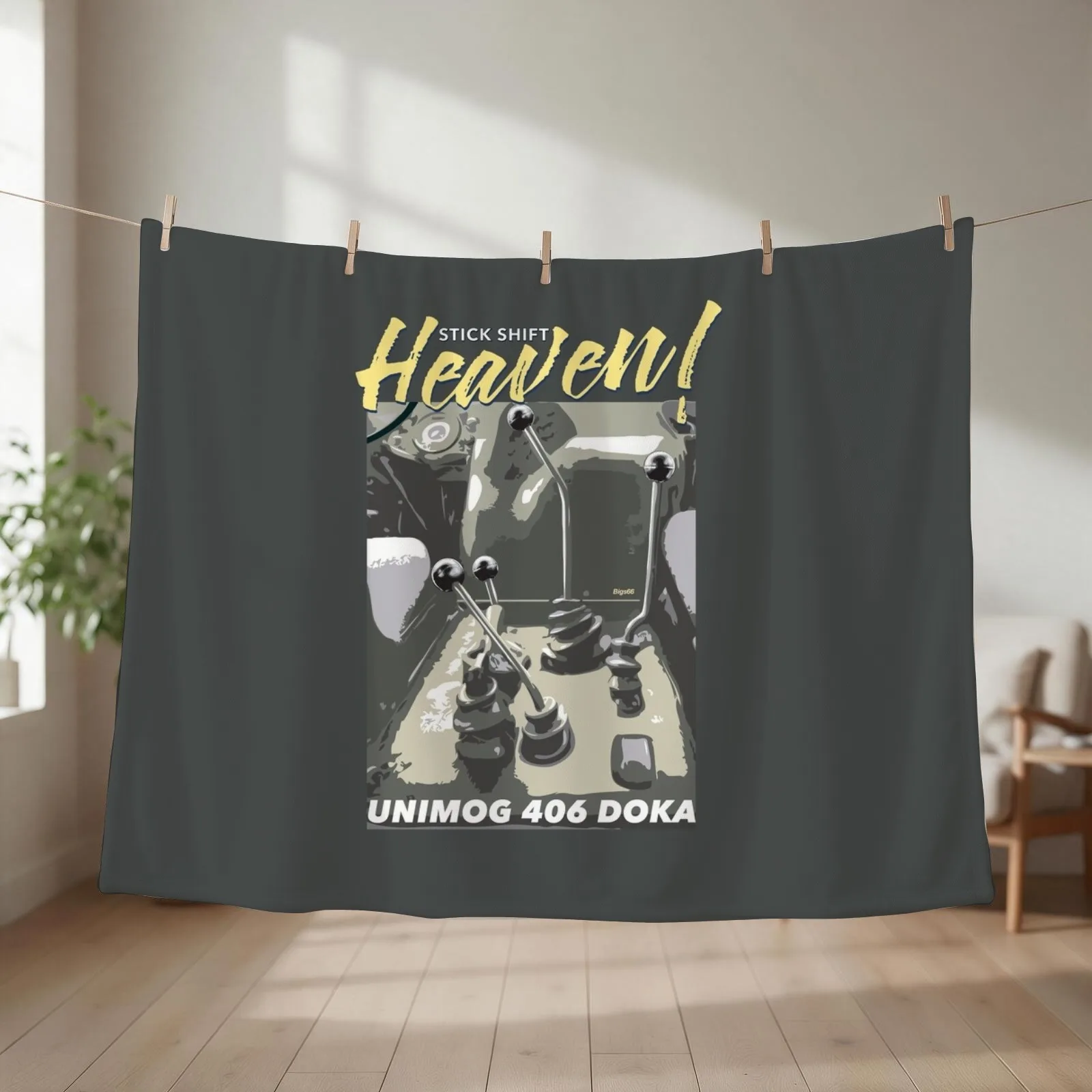 Unimog 406 DOKA a?? Stick Shift Heaven! Throw Blanket couch cozy soft plush fuzzy picnic outdoor blanket