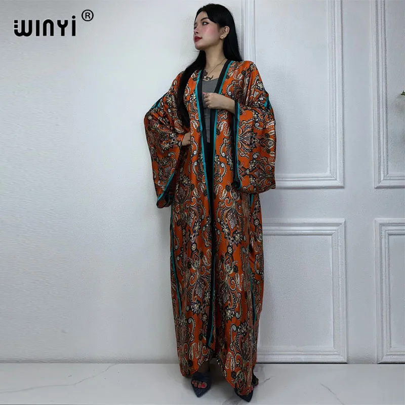 WINYI kimono Africa Classic cashew print beach wear cover-ups Elegant Cardigan beach outfits for women vestidos swimwear coat