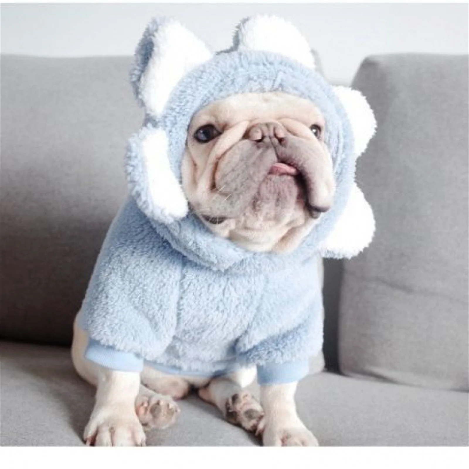 

Dog Winter Coat for Puppy Warm Fleece Hoodies Cute Bear Design Pet PJS Jumpsuit Soft Cold Weather Clothes For Cats