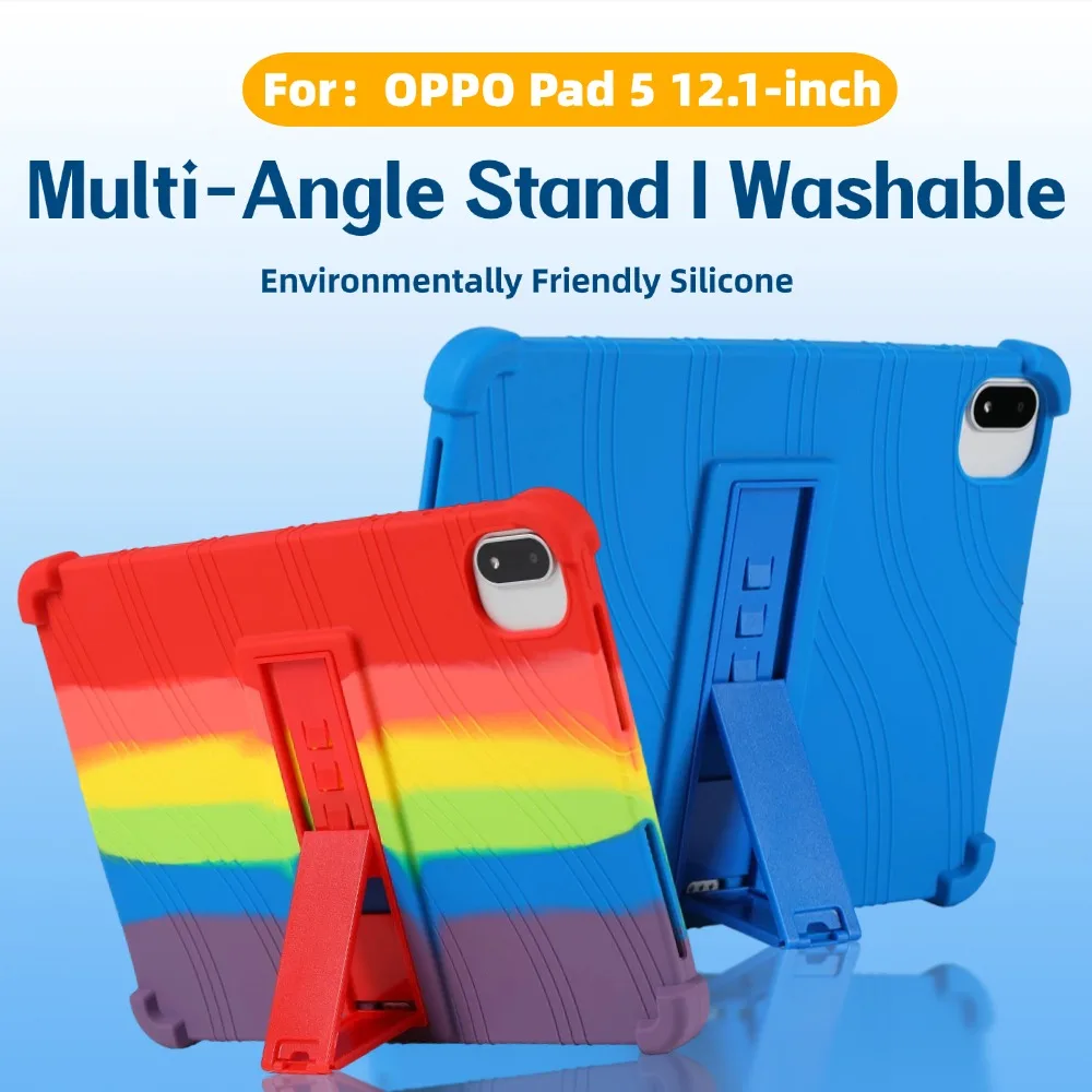 

Kids Friendly Case For OPPO Pad 5 12.1 inch 2025 Shockproof Tablet Cover for One Plus Pad 2 12.1" Silicon Stand Protective Shell