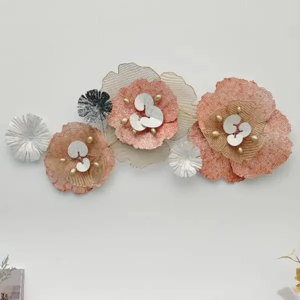 #119X56CM French Luxury Iron Art Wall Hanging Decoration Flower Creative Bedroom Bed Head Wall Hanging Decor