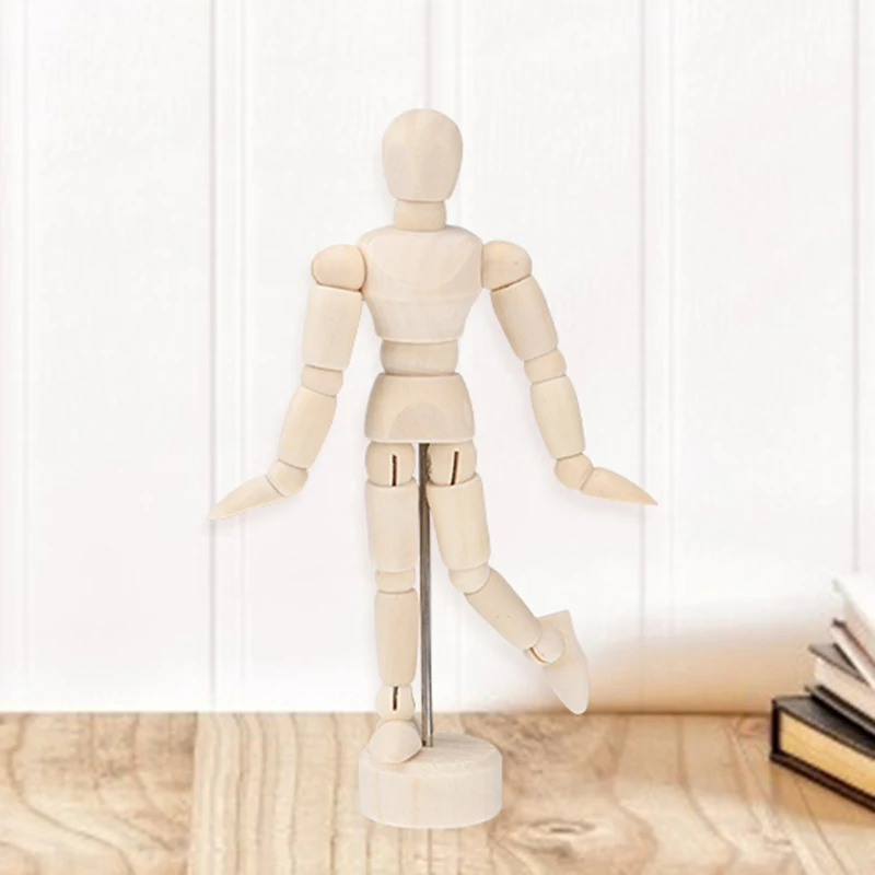 3pcs 4.5 นิ้วไม้รูปมนุษย์ Art Mannequin Jointed Manikins สําหรับศิลปิน Sketch Home Office ตกแต่งใหม่