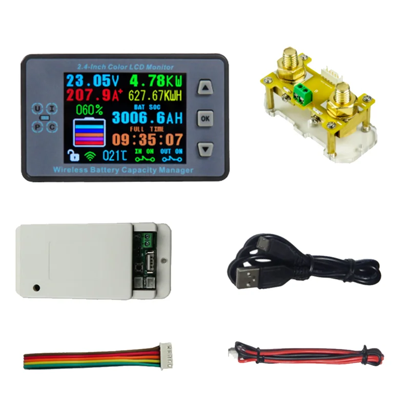 VAC8710F 2.4 Inch Wireless Voltage Meter+Acquisition Module+Measurement Box Coulometer Capacity Power Detector 120V 100A