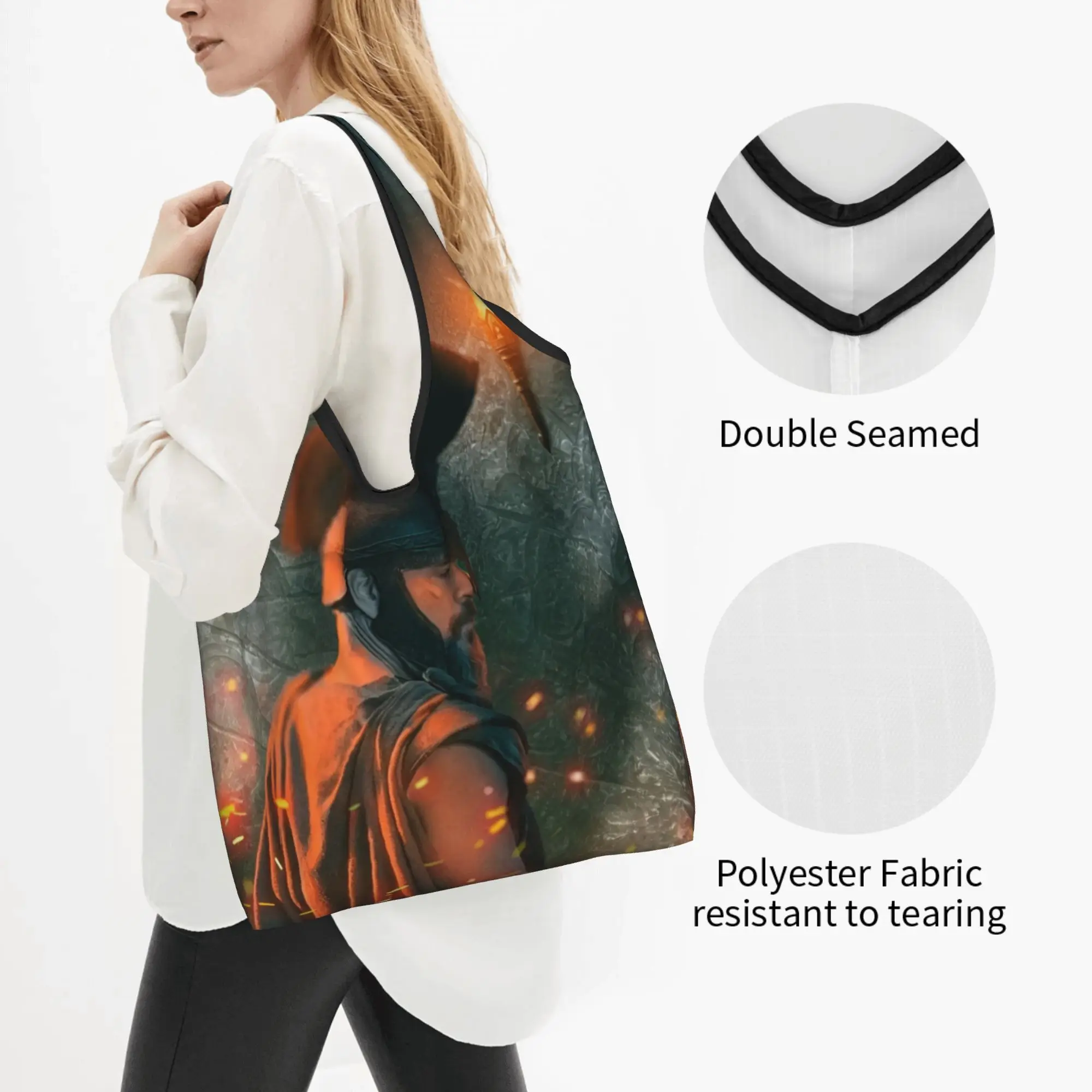 Custom O-Odysseyes Hot Comic Shopping Bag Women Portable Big Capacity Groceries Cartoon Shopper Tote Bags