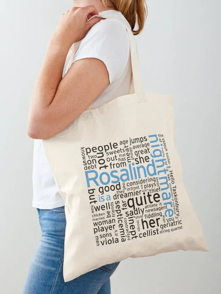 Rosalind is a Nightmare Taskmaster White and Blue Tote Bag bags for women bag luxury women Cloth bag