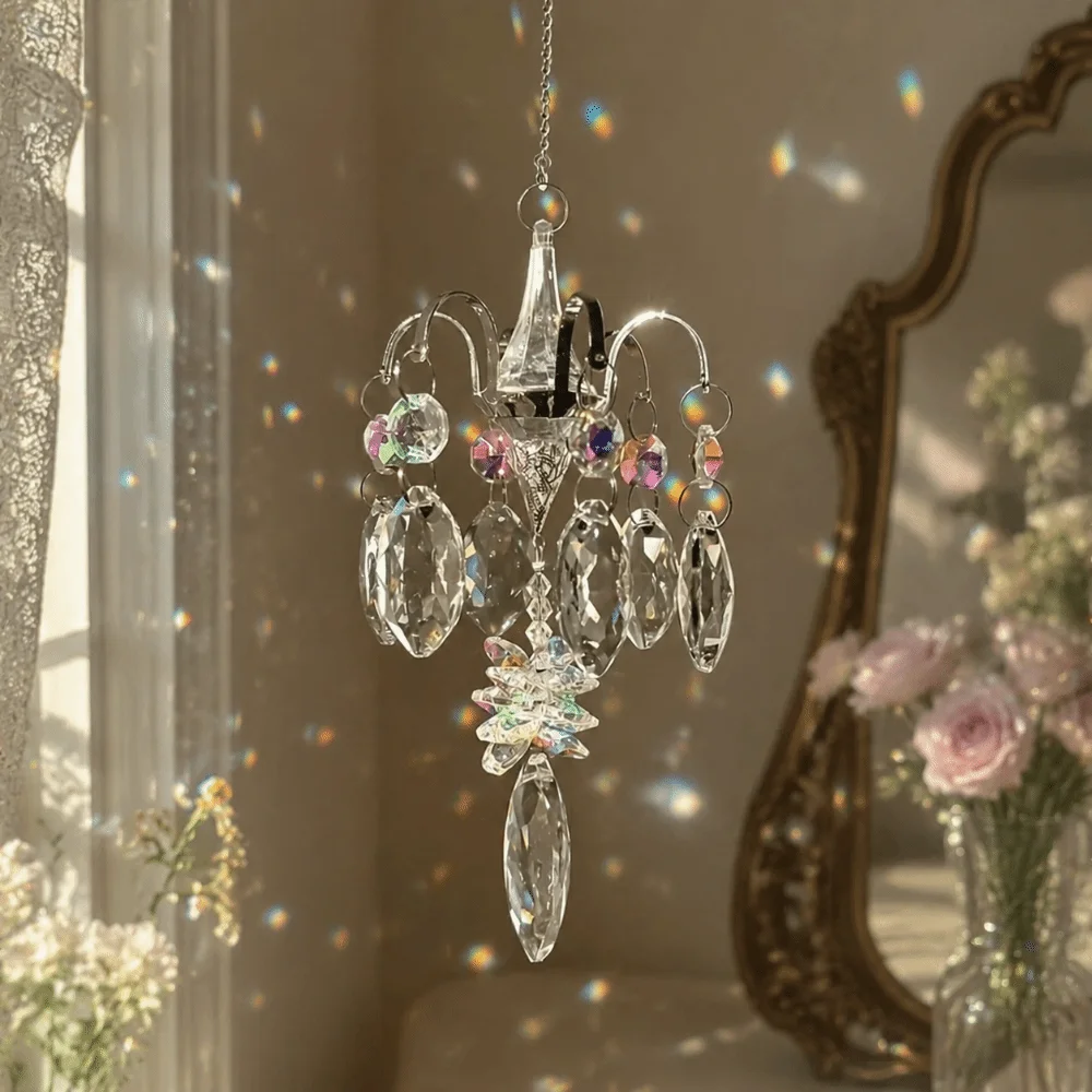 Craft Decoration Rhinestone Pendant Sun Catcher Ornaments Home Decoration Crystal Suncatcher Shiny Fantasy Wind Chimes Garden