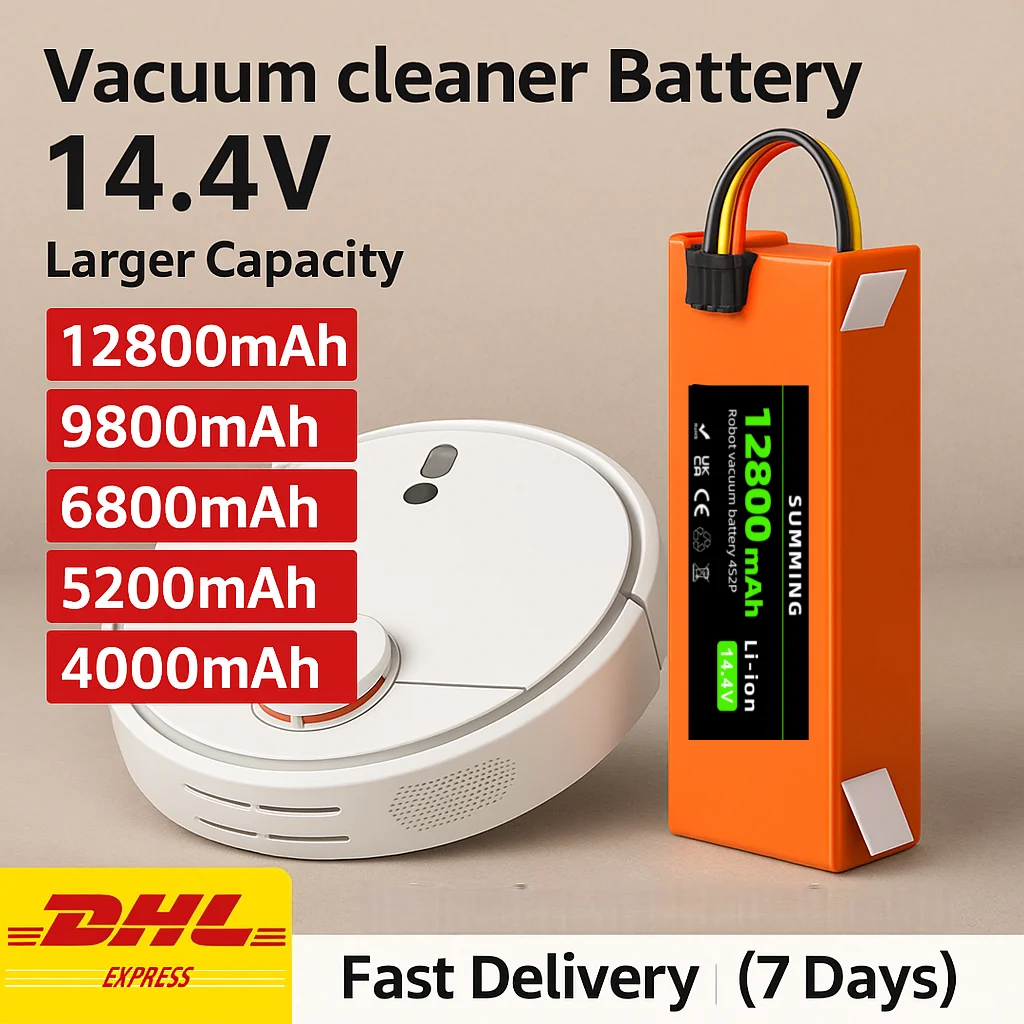 

Compatible 14.4V 6800mAh Li-ion Cleaner Battery for Xiaomi Mijia Mi Robot Vacuum-Mop 2 Pro C10 S50 S51 S52 S53 S55 T6 T61 T65