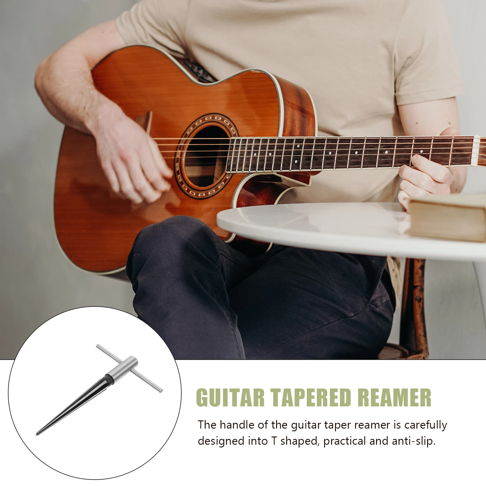 

Guitar Taper Reamer Tool Wear Resistant Durable Professional Luthier Tools Bridge Pin Hole Tapered Reamer Handheld Drill