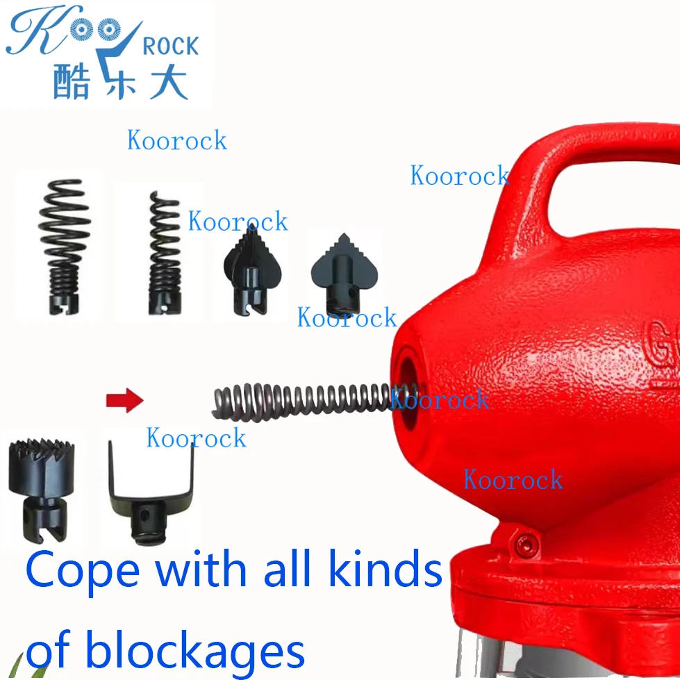 110V Electric Drain Snake-Professional Clog Remover for Sink Toilet Bathroom Pipe Cleaning with Powerful Motor & Extended Spring