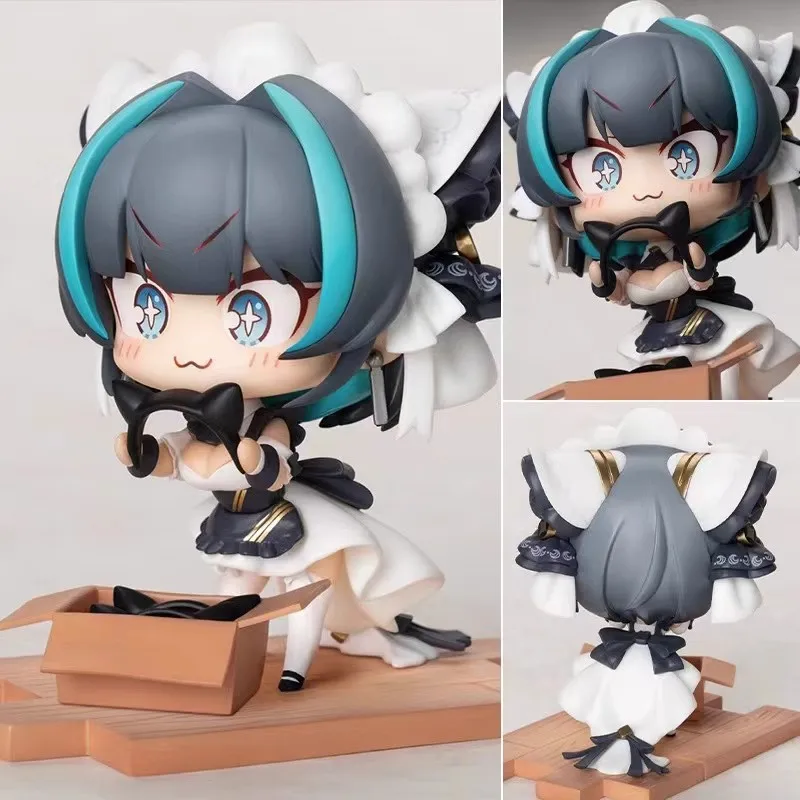 Blue Route JUUs Time Q versión Cheshire figura animación oreja de gato bidimensional juego de sirvienta ornamento barato