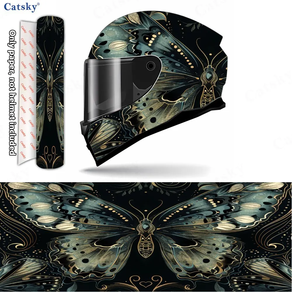 Magic - Color Butterfly Shadow Print Helmet stickers , PVC Material Multifunctional Helmet Stickers, Scratch-Resistant & Fade-Pr
