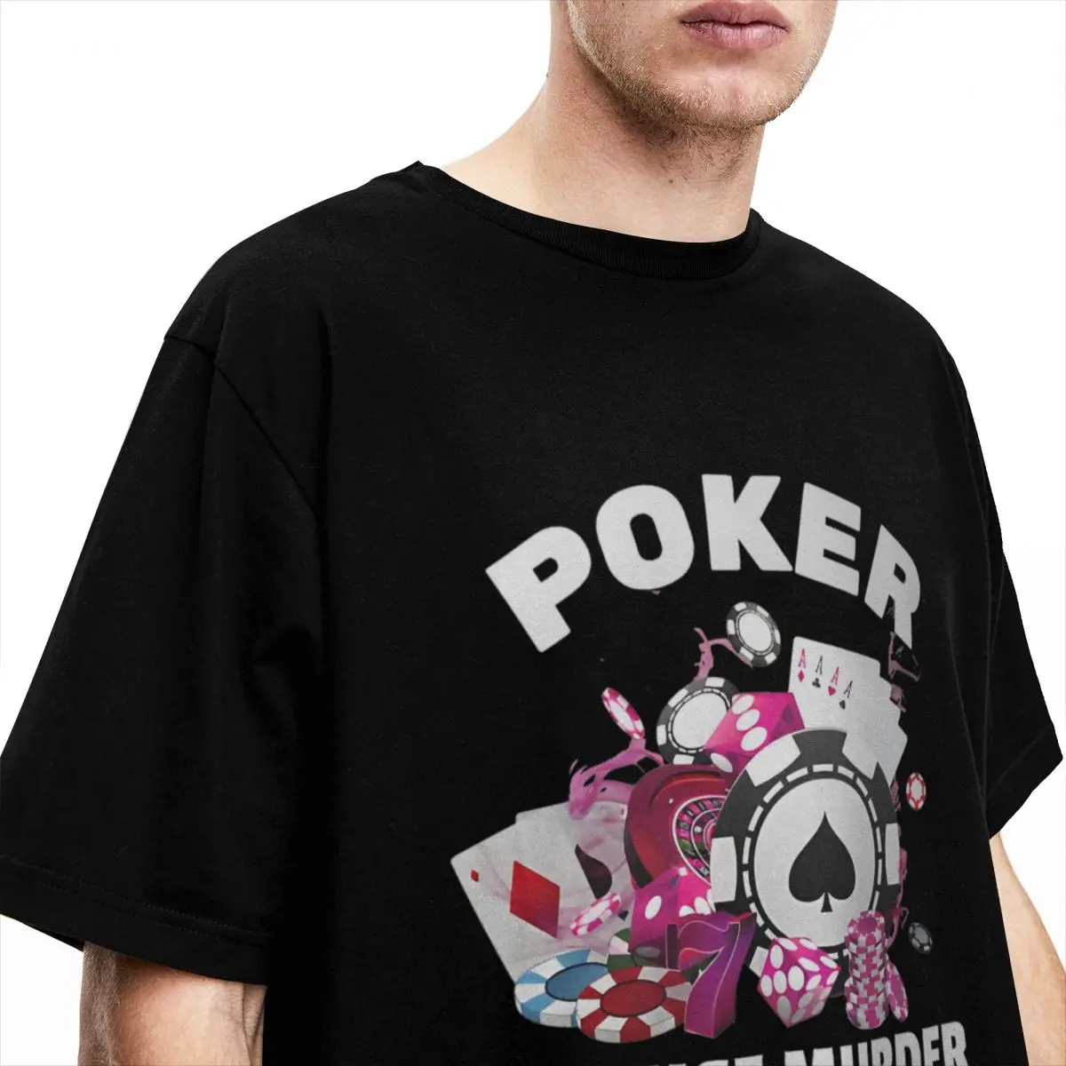 Oversized T-Shirt Poker Casino Cotton T-Shirts Gambling Popular Tee Shirt for Men Summer Y2K Casual Print Short Sleeve Clothes