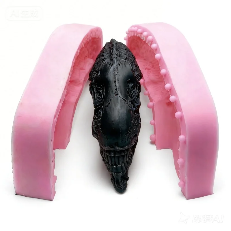 Alien Alien Skull Silicone Mold Set, Handheld Skull Resin Casting Mold, DIY Gypsum Handmade Art Creation Tool