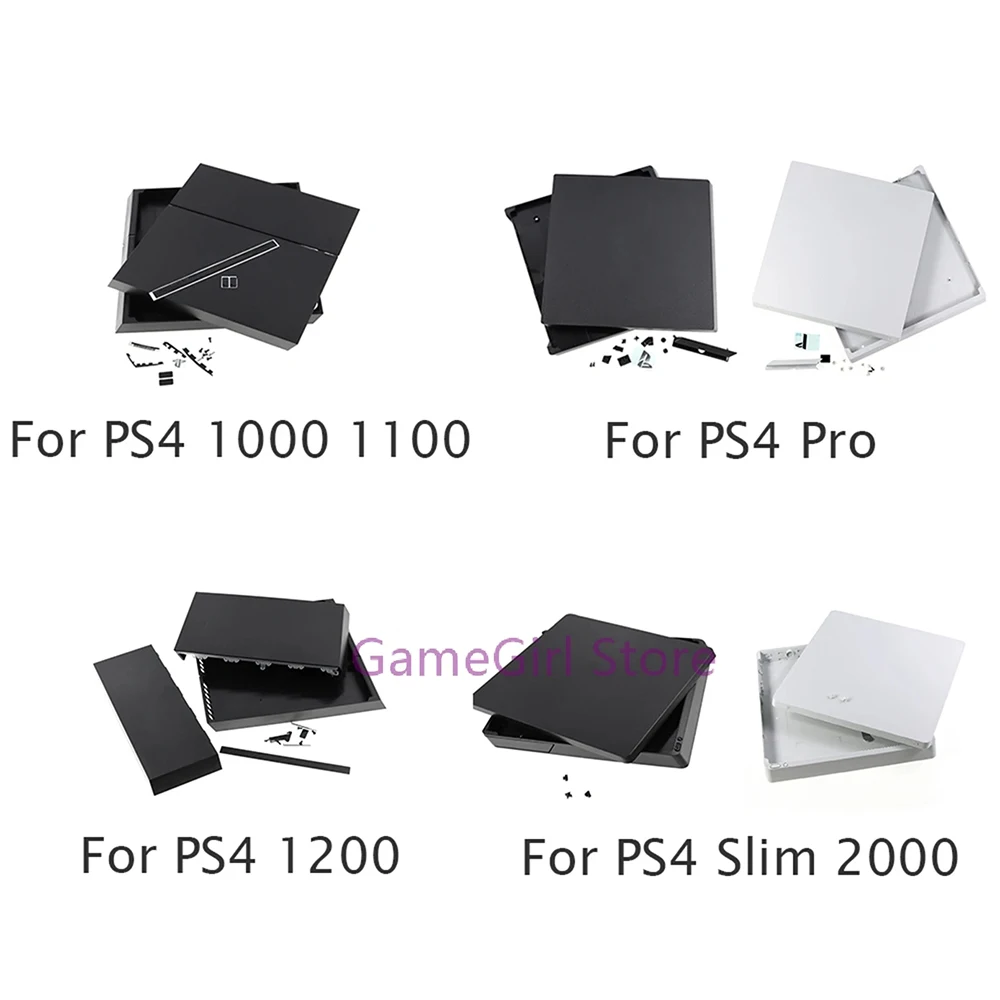 

1set Black White Plastic Full Set of Housing Shell Protective Case For PlayStation 4 PS4 1000 1100 1200 Slim 2000 Pro Console