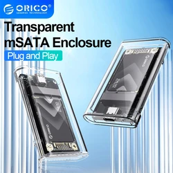 ORICO Transparent Mini mSATA SSD Case To Type-C SSD Enclosure Adapter External Adapter 5Gbps for mSATA NGFF SSD for PC Case